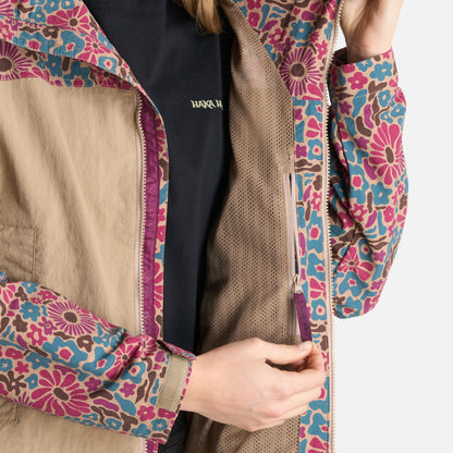 Chaqueta Mujer Hija Del Viento Print Taupe Haka Honu