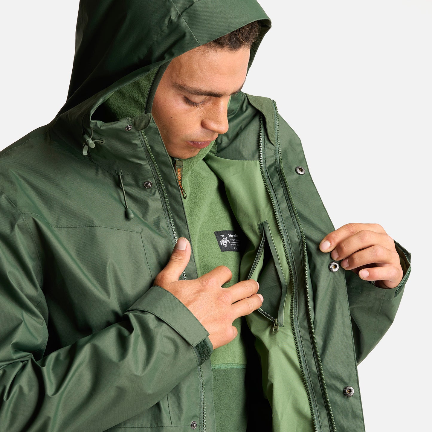 Chaqueta Hombre Corteza Verde Militar Haka Honu