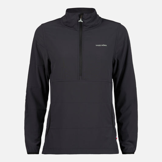 Poleron Mujer Del Sur 1/4 Zip Sin Capucha  Negro Haka Honu