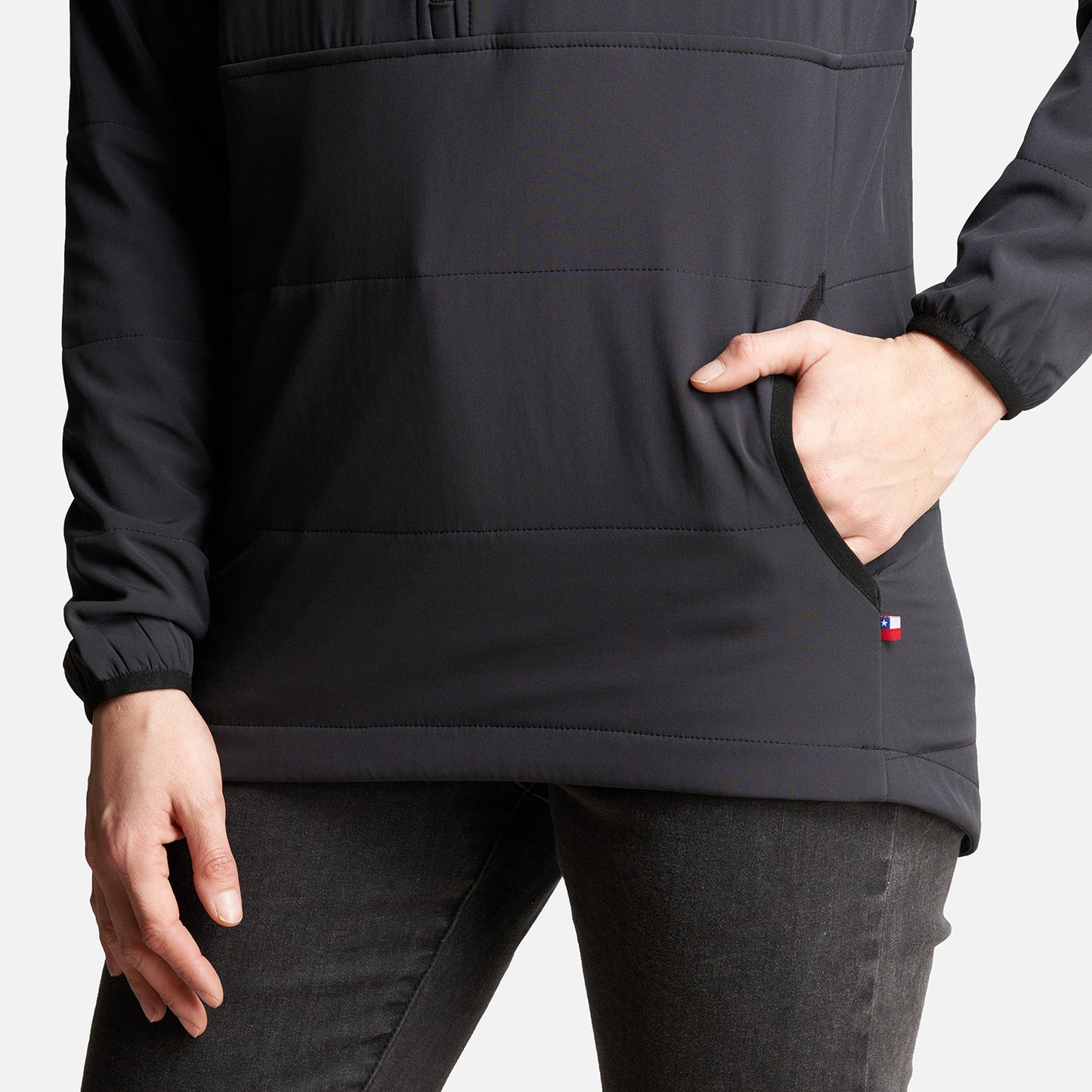 Poleron Mujer Del Sur 1/4 Zip Sin Capucha  Negro Haka Honu