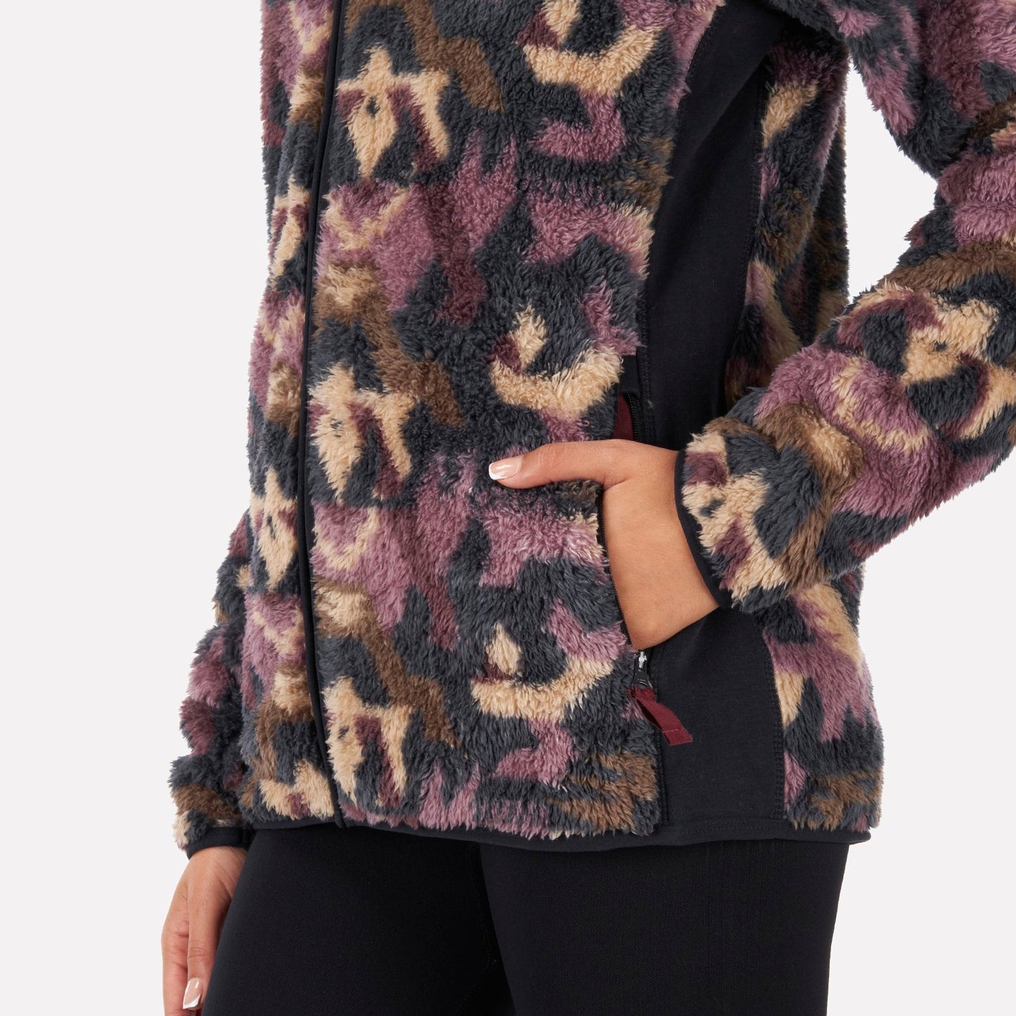 Chaqueta Mujer Calur-oso Print Burdeo Haka Honu