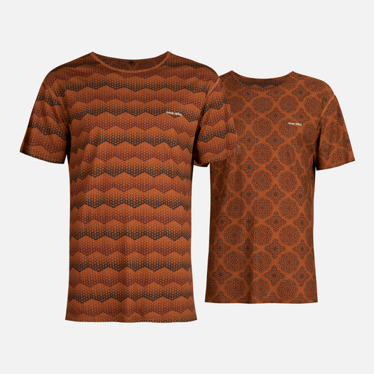 Polera Hombre Bi-Curioso Print Mostaza Haka Honu