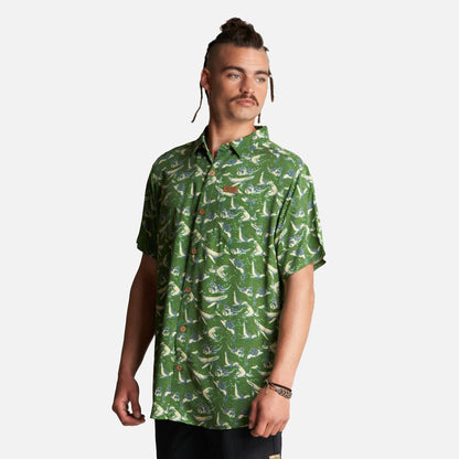 Camisa Hombre Anameizon Full Print Verde Haka Honu