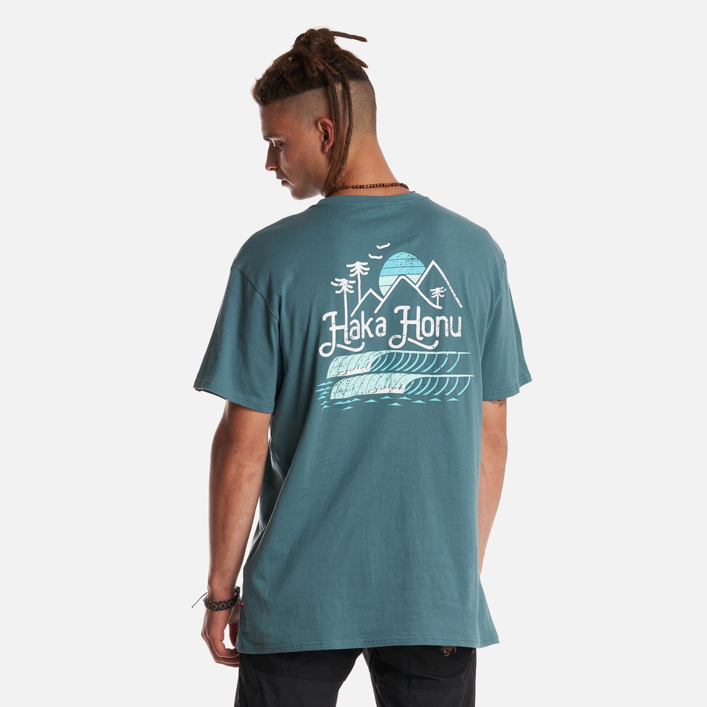 Polera Hombre Amanecer Verde Grisaceo Haka Honu