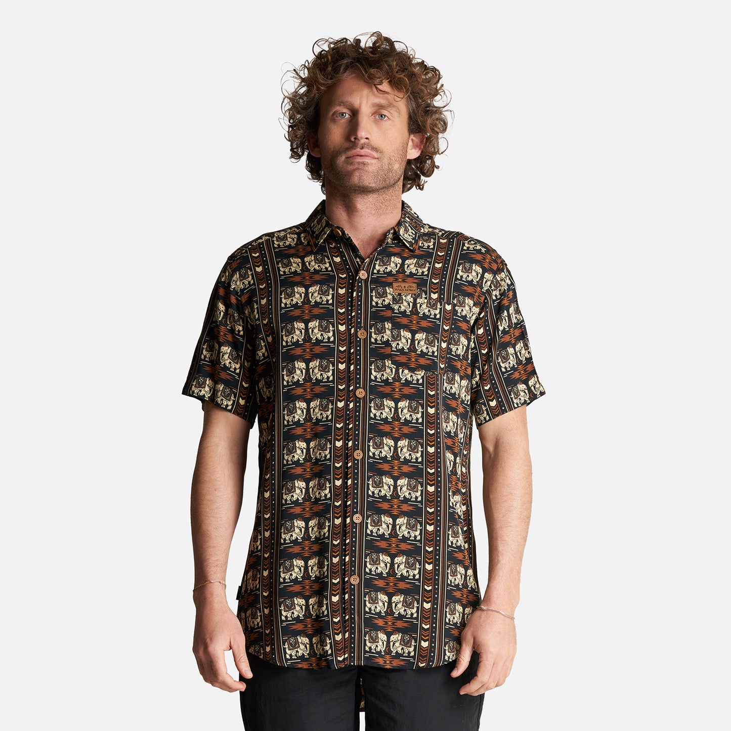 Camisa Hombre Good Karma Full Print Negro Haka Honu