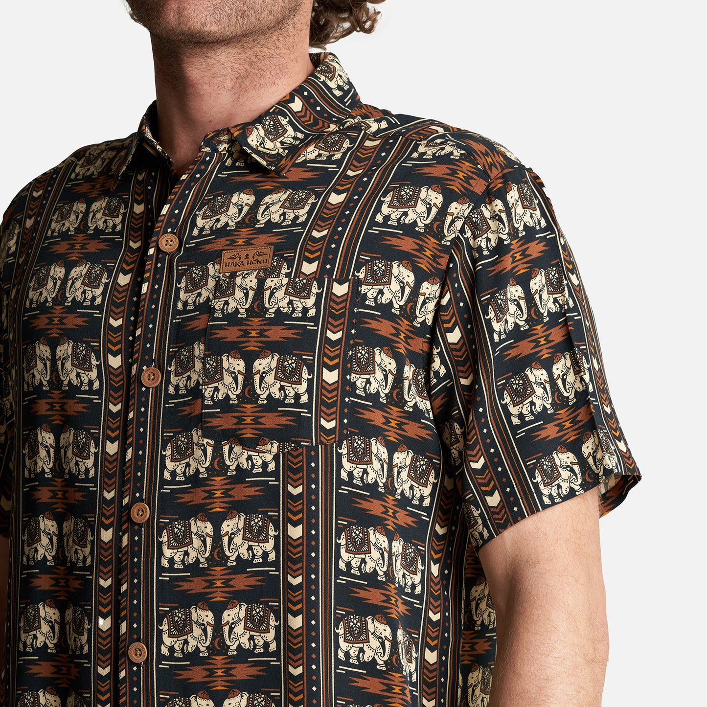 Camisa Hombre Good Karma Full Print Negro Haka Honu