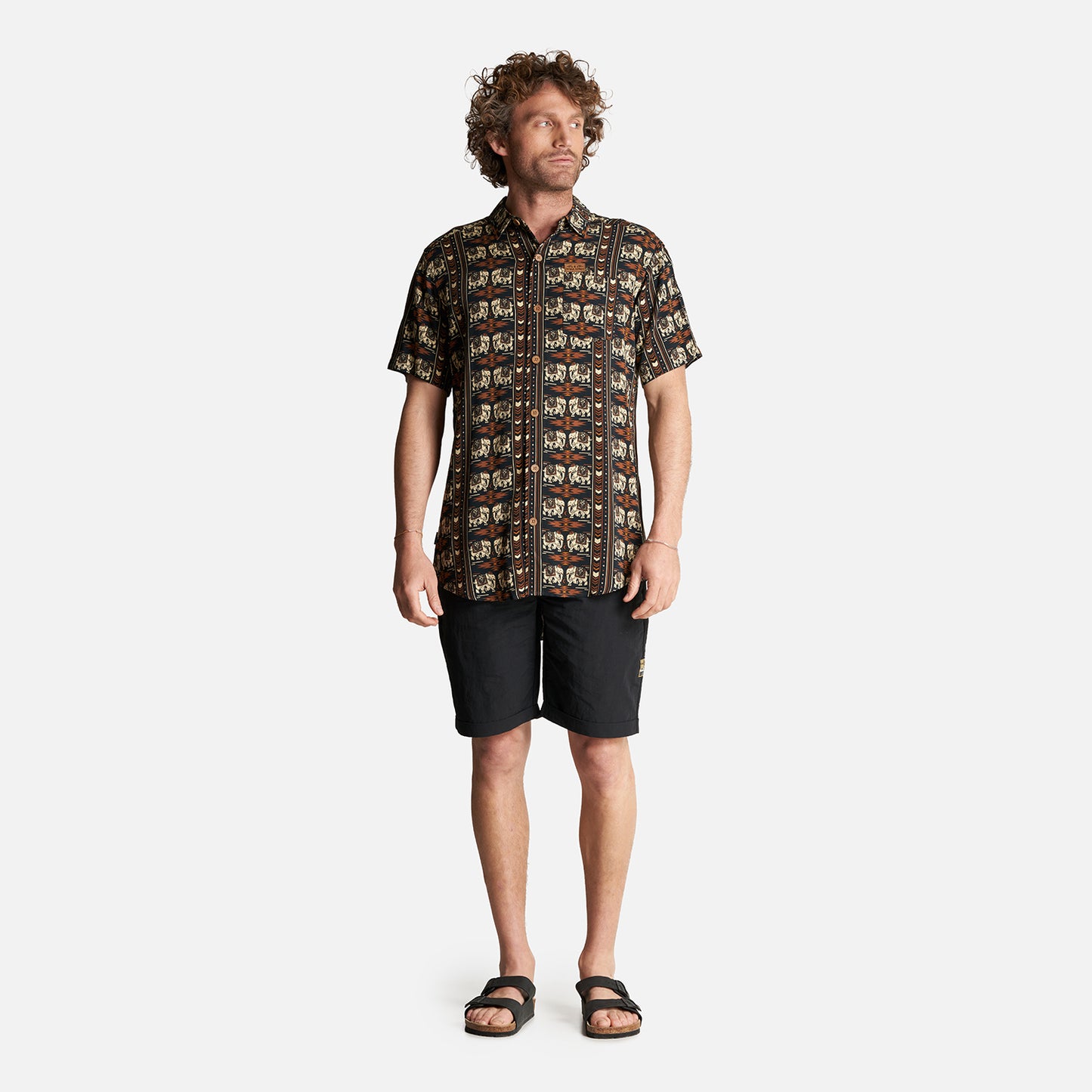 Camisa Hombre Good Karma Full Print Negro Haka Honu