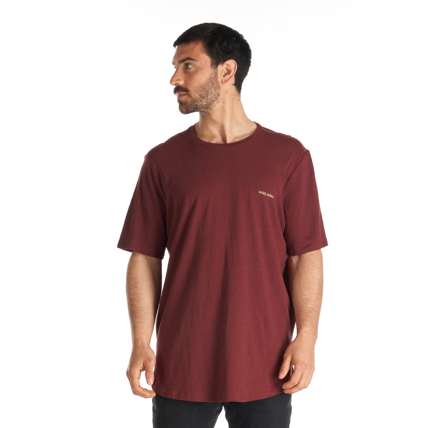 Polera Hombre Natural Burdeo Haka Honu