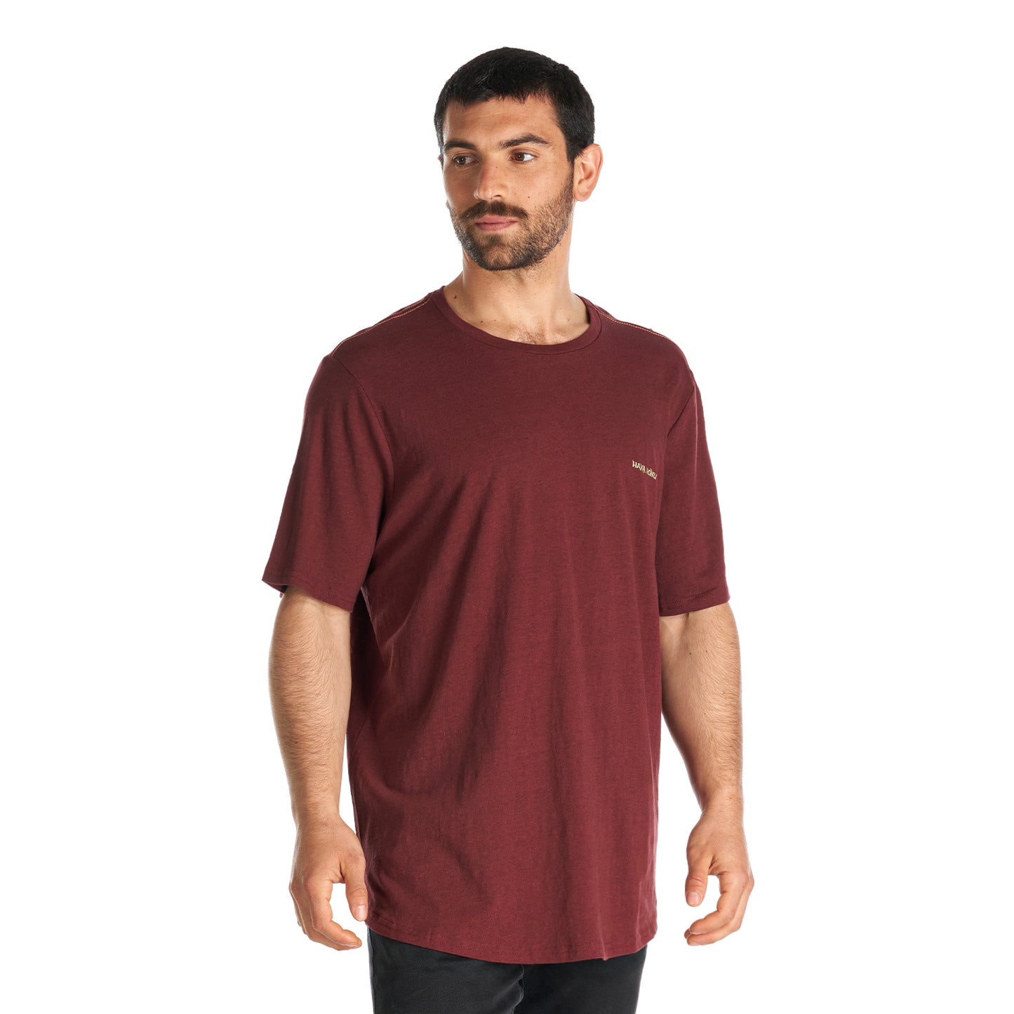 Polera Hombre Natural Burdeo Haka Honu