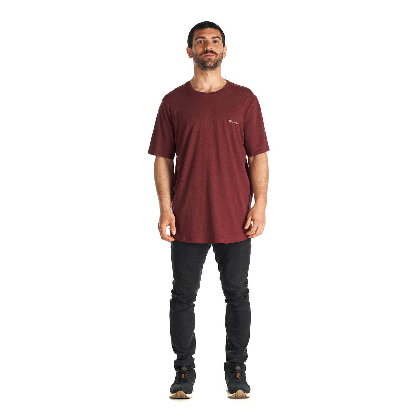 Polera Hombre Natural Burdeo Haka Honu