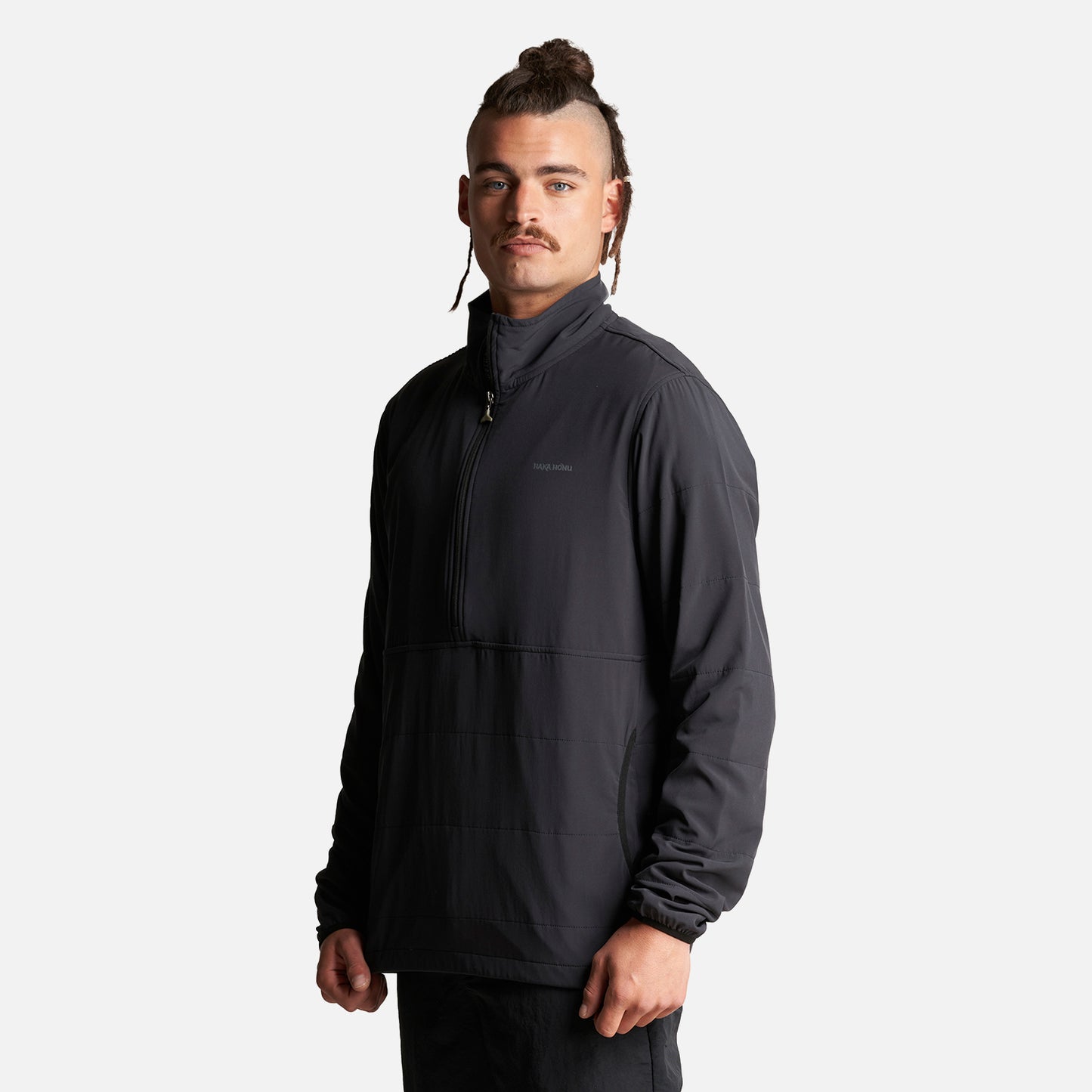 Poleron Hombre Del Sur 1/4 Zip Sin Capucha  Negro Haka Honu