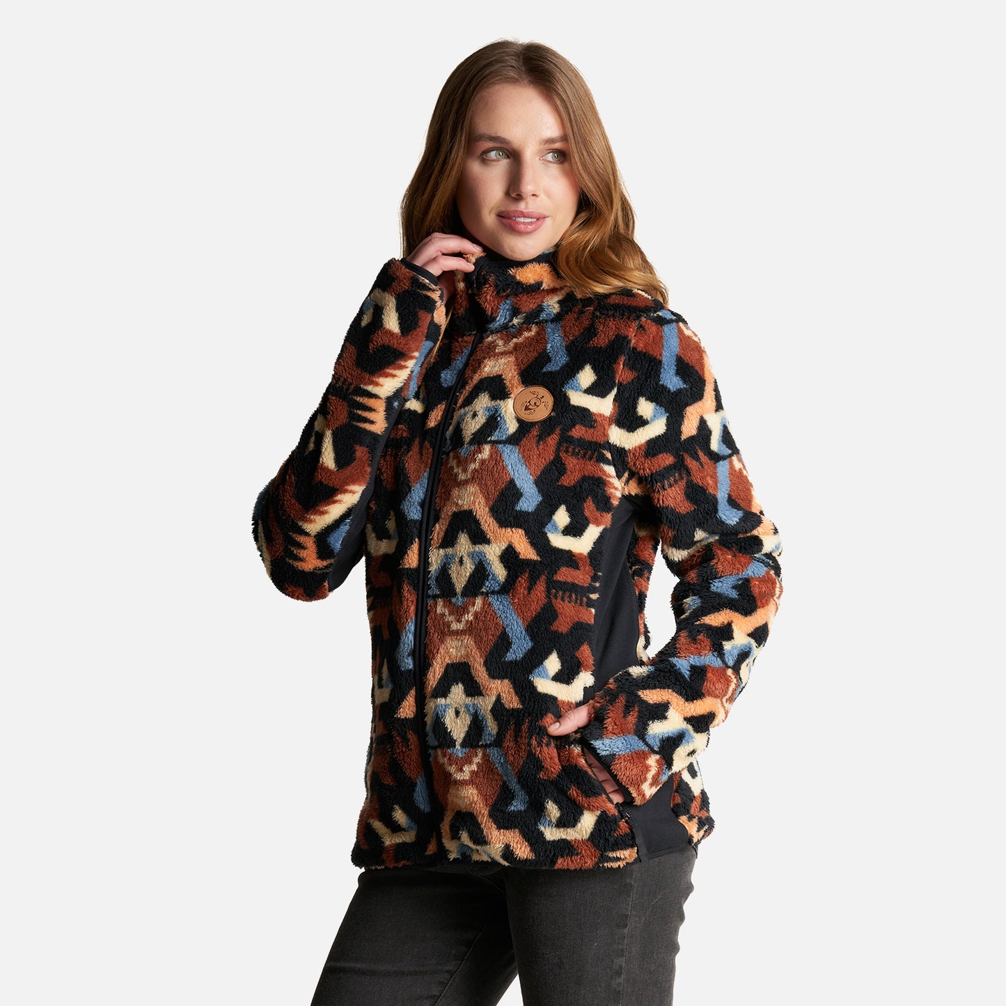 Chaqueta Mujer Calur-Oso Print Terracota Haka Honu