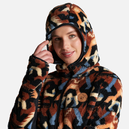 Chaqueta Mujer Calur-Oso Print Terracota Haka Honu