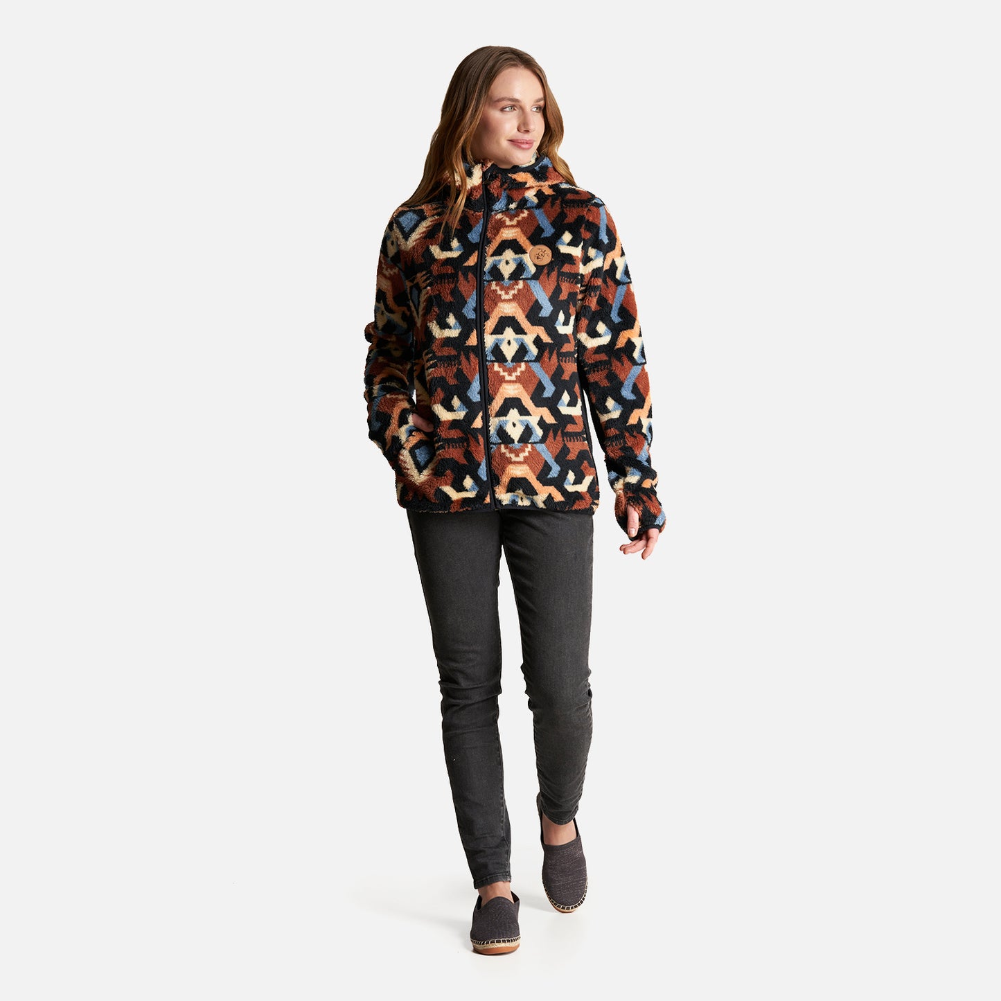 Chaqueta Mujer Calur-Oso Print Terracota Haka Honu