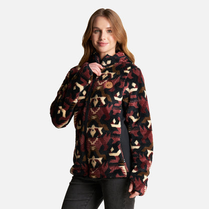 Chaqueta Mujer Calur-Oso Print Burdeo Haka Honu