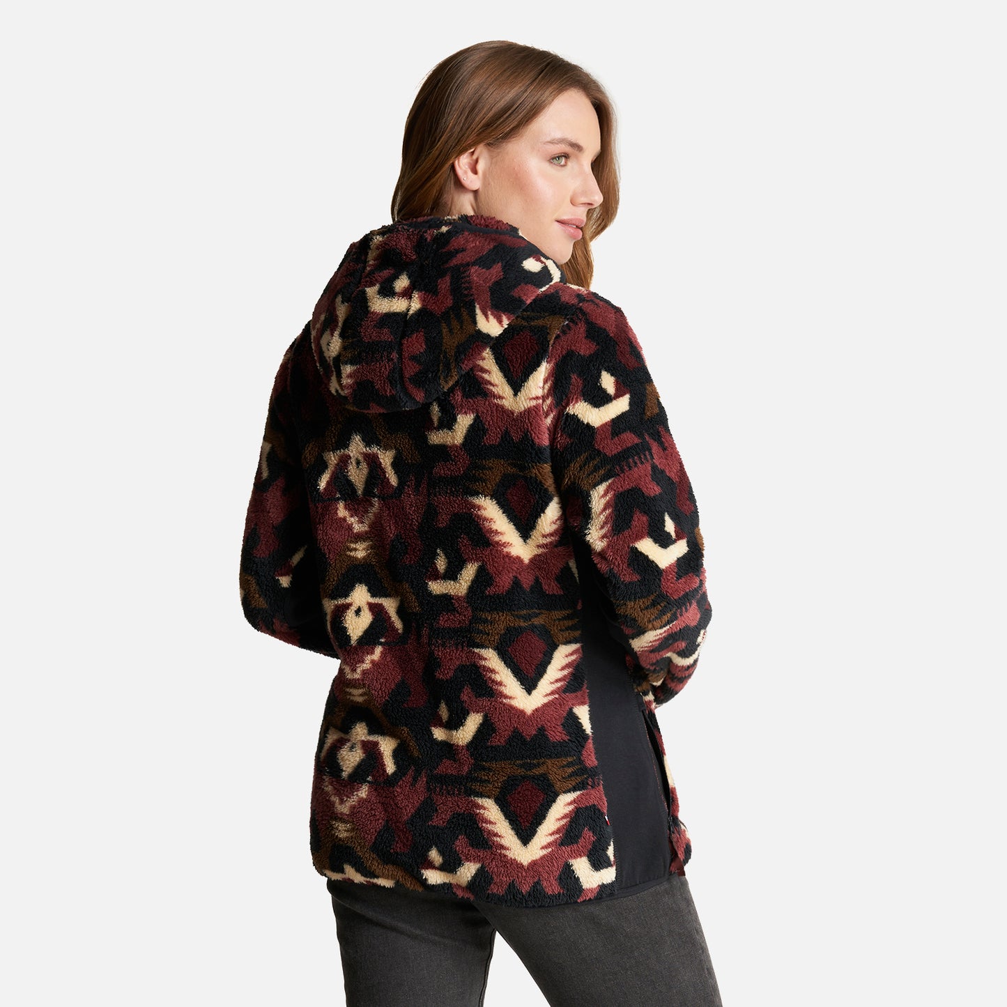 Chaqueta Mujer Calur-Oso Print Burdeo Haka Honu