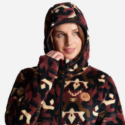 Chaqueta Mujer Calur-Oso Print Burdeo Haka Honu