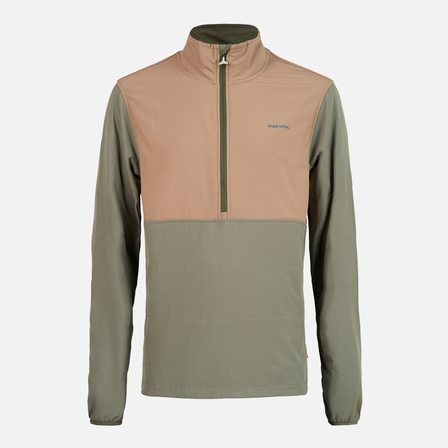 Poleron Hombre Del Sur 1/4 Zip Sin Capucha  Verde Militar Haka Honu