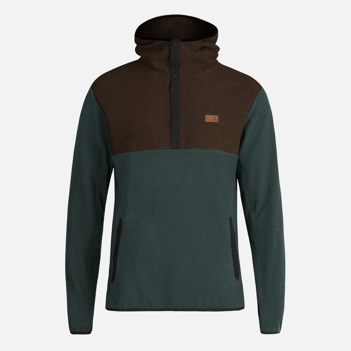 Poleron Hombre Tokerau Hoodie Café/ Verde Bosque Haka Honu