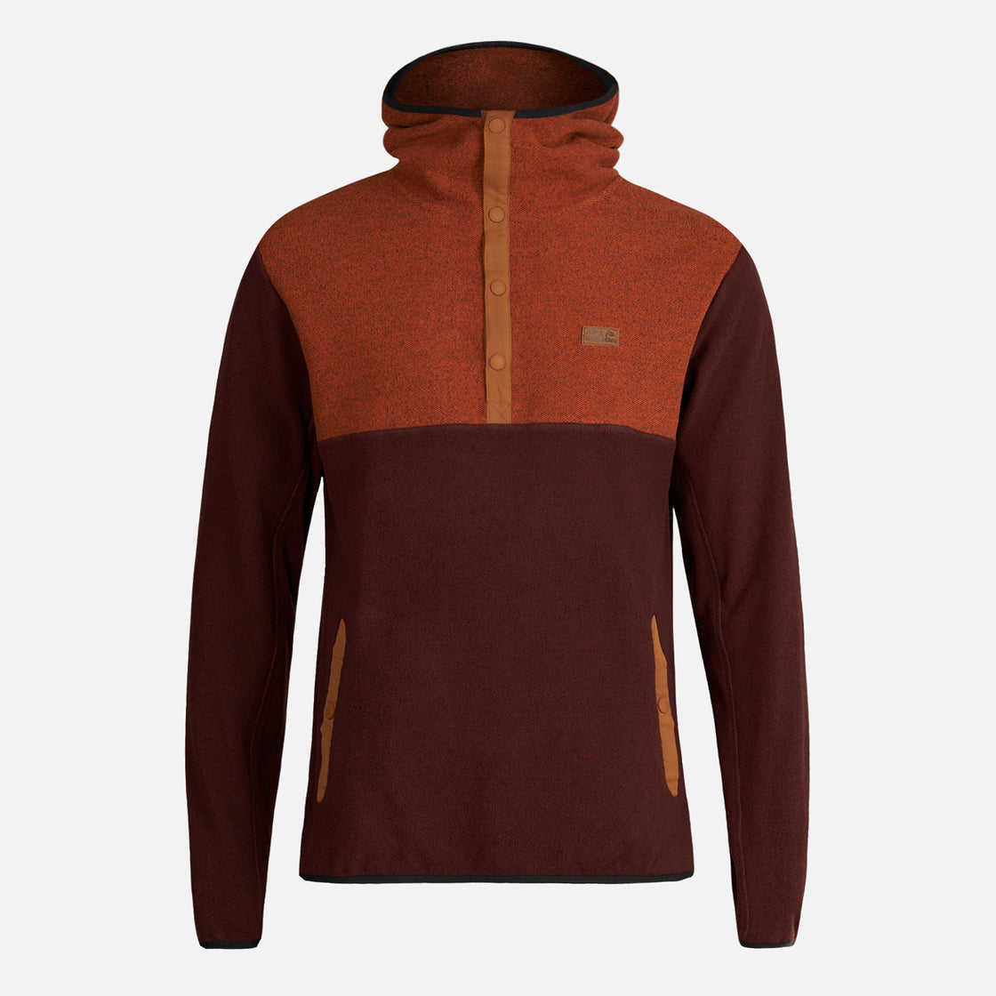 Poleron Hombre Tokerau Hoodie Naranja Oscuro/Burdeo Haka Honu