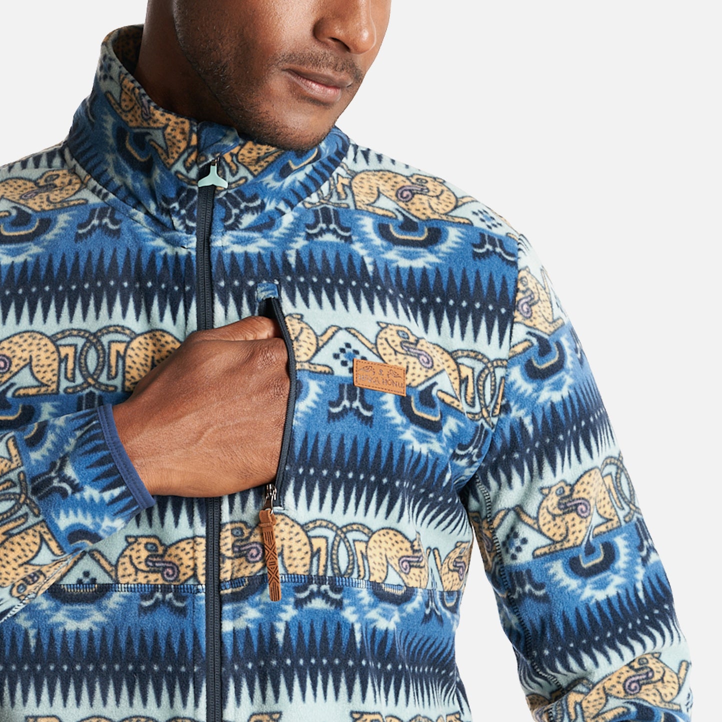 Chaqueta Hombre Tokerau Pro Print Azul Piedra Haka Honu